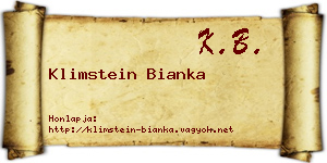 Klimstein Bianka névjegykártya