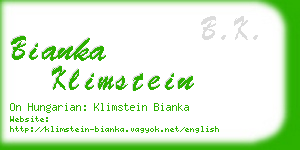 bianka klimstein business card